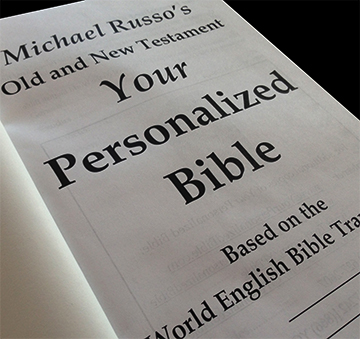 Your Personalized Bible cover page